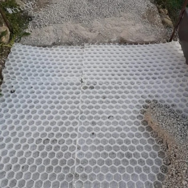 Stabilizzatore Per Ghiaia Gravel Fix Lite - Lastra 40x80 Cm (0,3 M²) - Alveoli Esagonali, Geotessile Antierba - Bianco