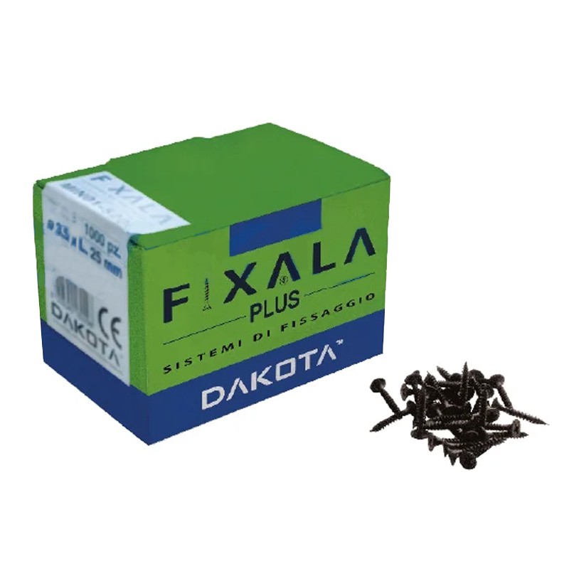 Viti autofilettanti fosfatate Dakota Fixala Plus 3,5 x 25mm con punta a chiodo (1000pz) Dakota - 1 Viti autofilettanti fosfatate Dakota Fixala Plus 3,5 x 25mm con punta a chiodo (1000pz) Dakota - 1