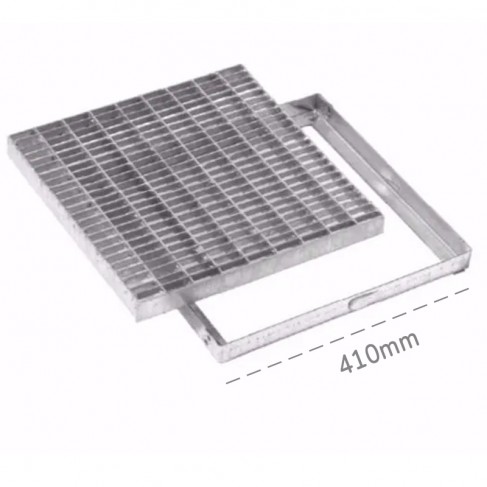 Griglia con telaio Dakota 410x410mm con maglia antitacco in acciaio zincato Dakota - 1