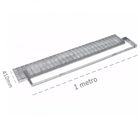 Griglia con telaio Dakota 1000x410mm con maglia antitacco in acciaio zincato Dakota - 1