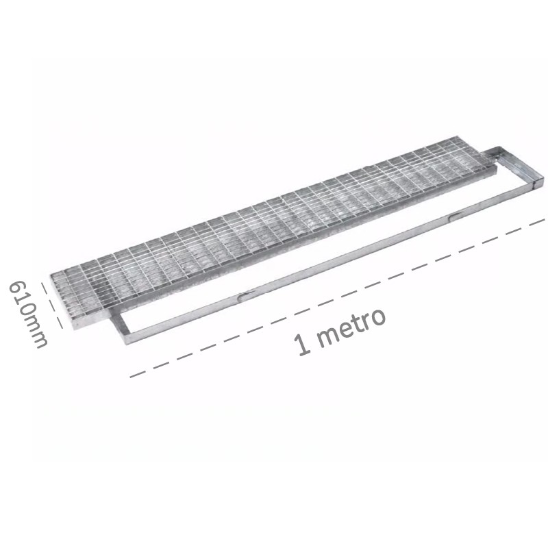 Griglia con telaio Dakota 1000x610mm con maglia antitacco in acciaio zincato Dakota - 1 Griglia con telaio Dakota 1000x610mm con maglia antitacco in acciaio zincato Dakota - 1