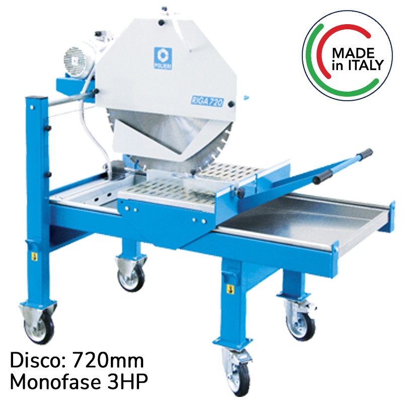 Segatrice ad acqua Polieri Riga 720 monofase 3HP per pietre e blocchi di grandi dimensioni Segatrice ad acqua Polieri Riga 720 monofase 3HP per pietre e blocchi di grandi dimensioni