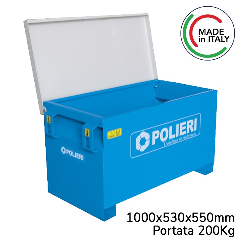 Cassone porta attrezzi Polieri 1000x530x550mm con 4 punti di sollevamento, portata 200kg Polieri - 1 Cassone porta attrezzi Polieri 1000x530x550mm con 4 punti di sollevamento, portata 200kg Polieri - 1