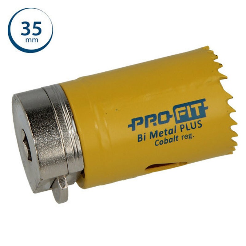 Sega a tazza ProFit BiMetal Plus Click&Drill passo regolare per foratura lamiere metalliche, 35mm Sega a tazza ProFit BiMetal Plus Click&Drill passo regolare per foratura lamiere metalliche, 35mm