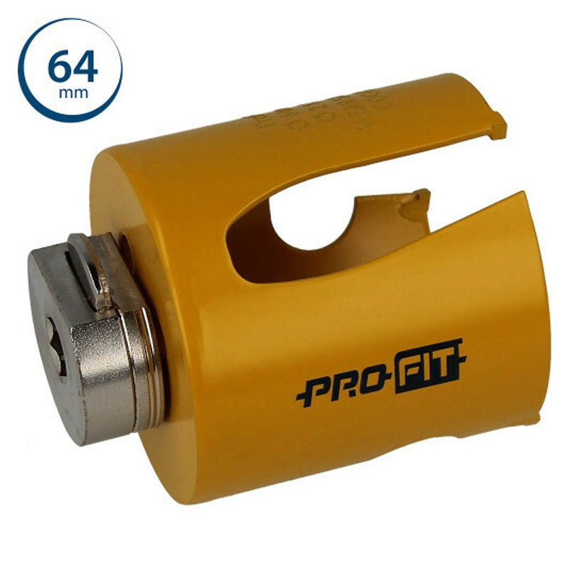 Sega a tazza ProFit Multi Purpose Click&Drill per legno, pietra, cartongesso, 64mm Sega a tazza ProFit Multi Purpose Click&Drill per legno, pietra, cartongesso, 64mm