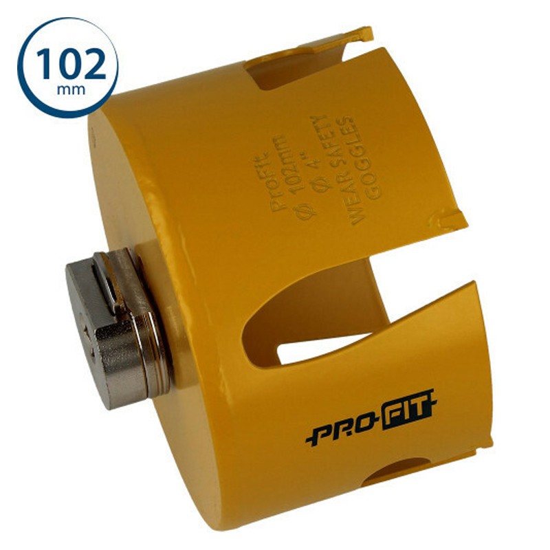 Sega a tazza ProFit Multi Purpose Click&Drill per legno, pietra, cartongesso, 102mm Sega a tazza ProFit Multi Purpose Click&Drill per legno, pietra, cartongesso, 102mm