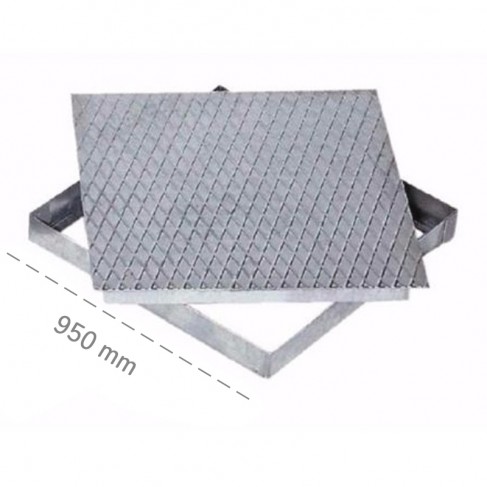 Chiusino a scomparsa Dakota 950x950x47mm in acciaio zincato