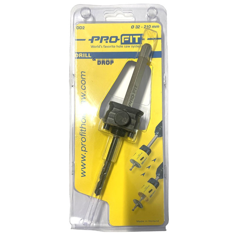 Mandrino portafresa ProFit Drill & Drop DD2 per seghe a tazza BiMetal Plus Ø32-210 mm Mandrino portafresa ProFit Drill & Drop DD2 per seghe a tazza BiMetal Plus Ø32-210 mm