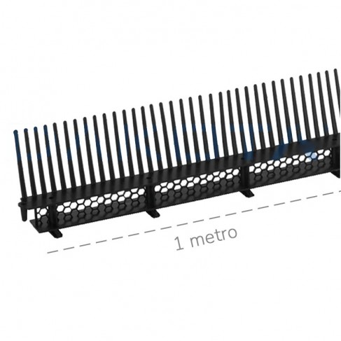 Fermapasseri con listello alveolare Dakota 80x1000mm in polipropilene nero (50pz) Dakota - 1