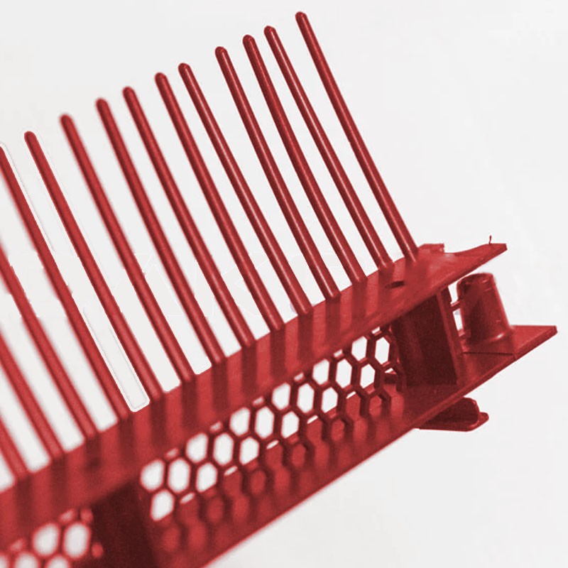 Fermapasseri con listello alveolare Dakota 80x1000mm in polipropilene rosso (50pz) Dakota - 2