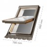 Finestra da tetto apertura a bilico Dakota DK 500V 780x980mm con raccordo universale Finestra da tetto apertura a bilico Dakota DK 500V 780x980mm con raccordo universale