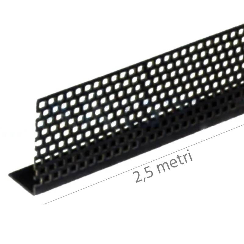 Rete parainsetti con profilo a L Dakota 30x90x2500mm in PVC nero per tetti ventilati (10pz) Rete parainsetti con profilo a L Dakota 30x90x2500mm in PVC nero per tetti ventilati (10pz)