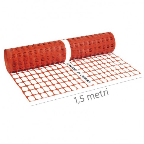 Rete da cantiere arancione Dakota Pro in polietilene a maglie ovali 1,5x50 metri Dakota - 1