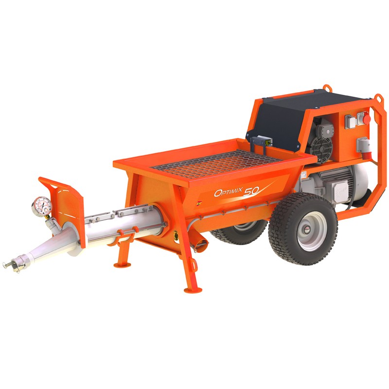 Intonacatrice elettrica per spruzzatura esterna Mixer Optimix 50 granulometria 6mm, serbatoio da 120 litri Intonacatrice elettrica per spruzzatura esterna Mixer Optimix 50 granulometria 6mm, serbatoio da 120 litri
