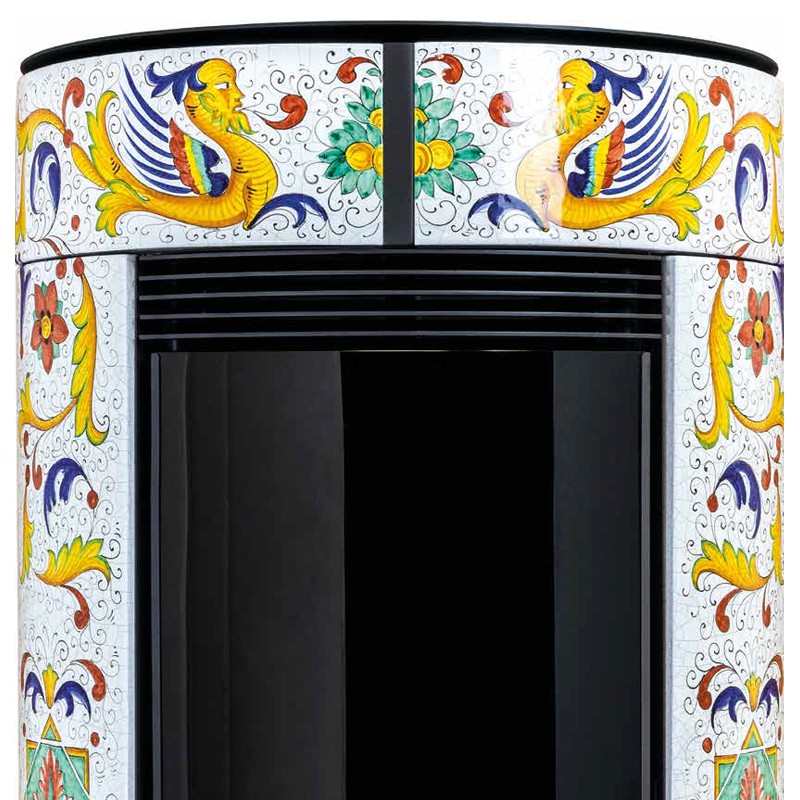 Stufa a pellet ermetica TermoVana Opera 9.0 Ceramic Line Bianca sistema scarico Poujoulat, 8kW Termovana - 3