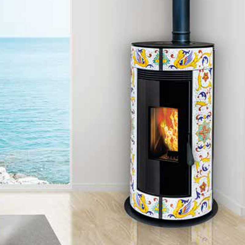 Stufa a pellet ermetica TermoVana Opera 9.0 Ceramic Line Bianca sistema scarico Poujoulat, 8kW Termovana - 8