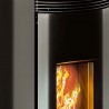 Stufa a pellet ermetica TermoVana Opera 9.0 Glass Line Nera sistema scarico Poujoulat, 8kW Termovana - 2 Stufa a pellet ermetica TermoVana Opera 9.0 Glass Line Nera sistema scarico Poujoulat, 8kW Termovana - 2