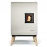 Stufa a pellet ermetica TermoVana Wave 8,0 Plus Bianca con piedini in legno, 7kW Stufa a pellet ermetica TermoVana Wave 8,0 Plus Bianca con piedini in legno, 7kW