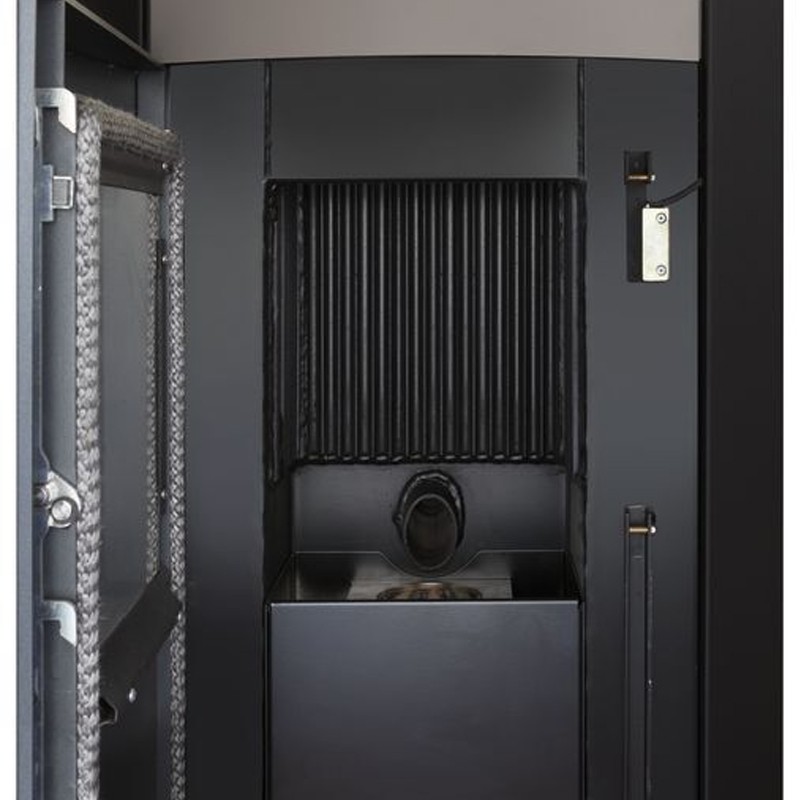 Stufa a pellet Idro TermoVana Pegaso 26.0 rivestimento metallo tortora, 24kW Termovana - 4