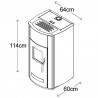 Stufa a pellet Idro TermoVana Pegaso 33.0 rivestimento metallo tortora, 30.5kW Termovana - 9 Stufa a pellet Idro TermoVana Pegaso 33.0 rivestimento metallo tortora, 30.5kW Termovana - 9