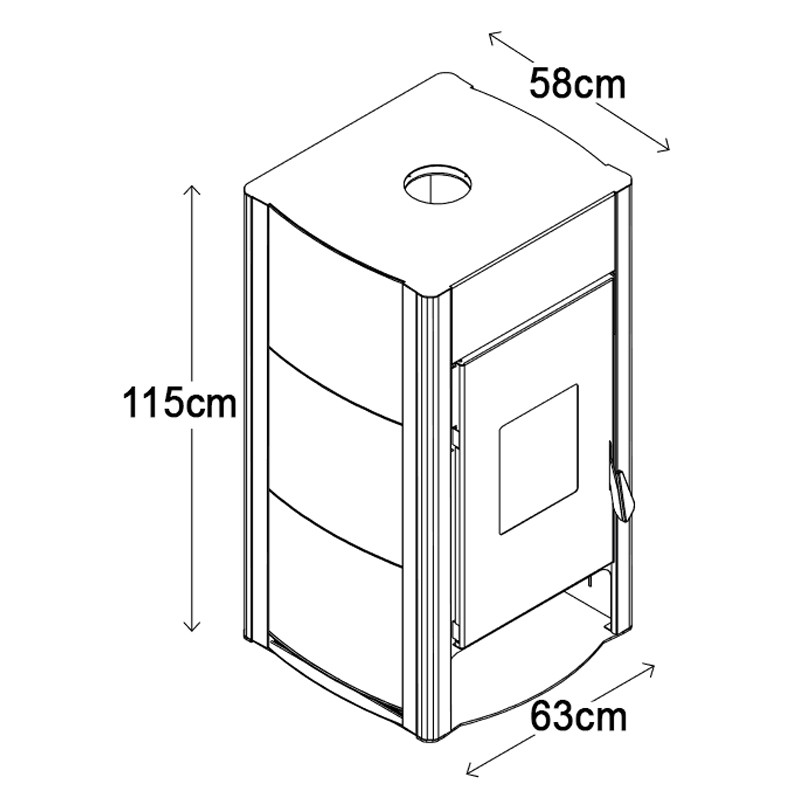 Stufa a legna ermetica TermoVana Aurora 12 maiolica avorio con focolaio alte prestazioni, 12kW Termovana - 6 Stufa a legna ermetica TermoVana Aurora 12 maiolica avorio con focolaio alte prestazioni, 12kW Termovana - 6