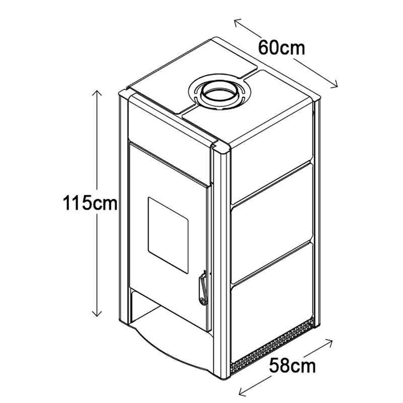 Stufa a legna Idro TermoVana Alba 16 Hydro nera 16.3kW per riscaldare ambienti e acqua sanitaria Termovana - 5 Stufa a legna Idro TermoVana Alba 16 Hydro nera 16.3kW per riscaldare ambienti e acqua sanitaria Termovana - 5