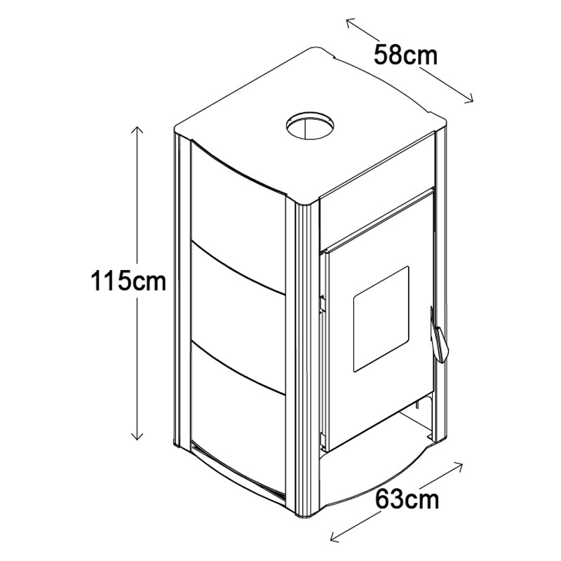 Stufa a legna Idro TermoVana Aurora 16 Hydro cuoio 16.3kW per riscaldare ambienti e acqua sanitaria Termovana - 6 Stufa a legna Idro TermoVana Aurora 16 Hydro cuoio 16.3kW per riscaldare ambienti e acqua sanitaria Termovana - 6