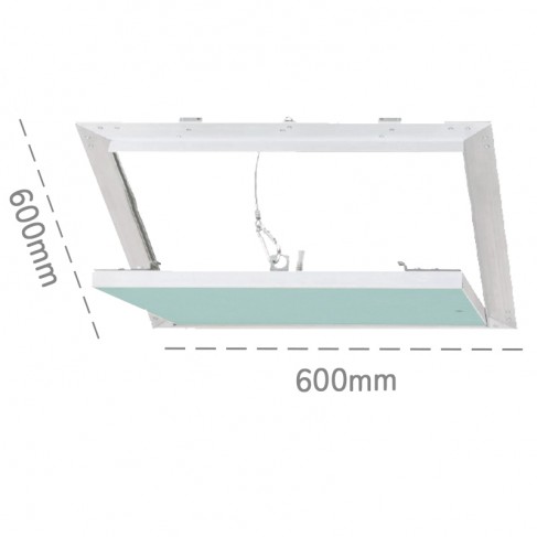 Botola d'ispezione Dakota AluHydro White 600x600mm per soffitti/pareti in cartongesso, lastra idro 12,5mm