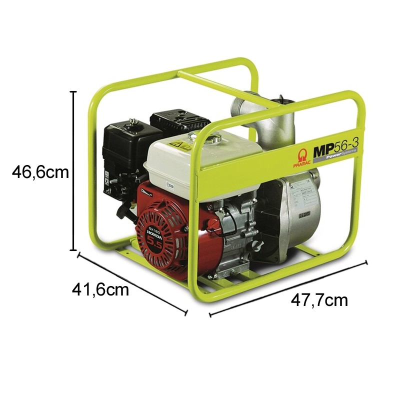 Motopompa a benzina per acque chiare Pramac MP 56-3 avviamento a strappo, portata 930l/min Pramac - 2 Motopompa a benzina per acque chiare Pramac MP 56-3 avviamento a strappo, portata 930l/min Pramac - 2