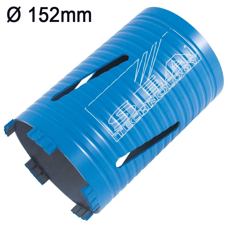 Corona diamantata a secco Sea Technology Tre 150 per cemento armato attacco M16, 152mm Corona diamantata a secco Sea Technology Tre 150 per cemento armato attacco M16, 152mm