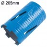 Corona diamantata a secco Sea Technology Tre 150 per cemento armato attacco M16, 205mm Corona diamantata a secco Sea Technology Tre 150 per cemento armato attacco M16, 205mm