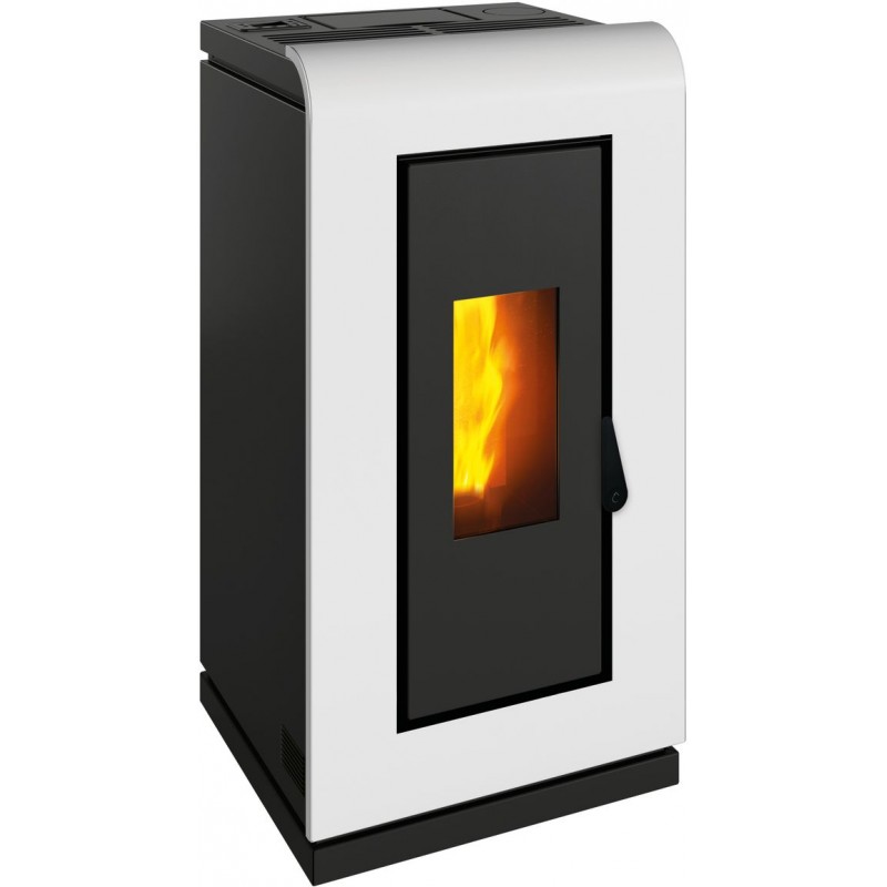 Stufa a pellet ermetica TermoVana King 12 Bianco Opaco canalizzabile, 11kW
