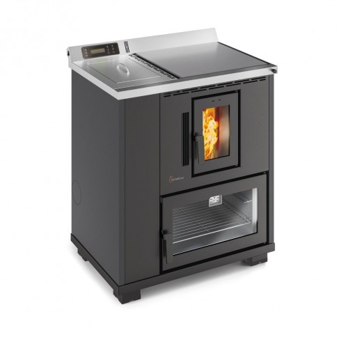 Cucina a pellet TermoVana Desy 9.0 Grafite Opaco con sistema di canalizzazione ad 1 motore, 8,8kW