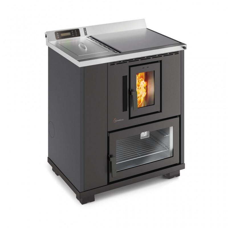 Cucina a pellet TermoVana Desy 9.0 Grafite Opaco con sistema di canalizzazione ad 1 motore, 8,8kW Cucina a pellet TermoVana Desy 9.0 Grafite Opaco con sistema di canalizzazione ad 1 motore, 8,8kW