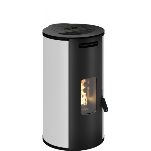 Stufa a pellet ermetica TermoVana Louvre 9 BACK Bianco Opaco con scarico posteriore, 8,8kW