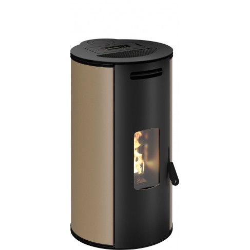 Stufa a pellet ermetica TermoVana Louvre 9 Back Tortora Vintage con scarico posteriore, 8,8kW