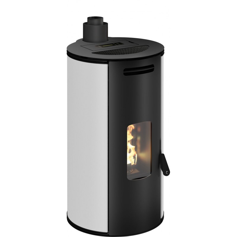 Stufa a pellet ermetica TermoVana Louvre 9 PJ Bianco Opaco con scarico superiore Poujoulat, 8,8kW Stufa a pellet ermetica TermoVana Louvre 9 PJ Bianco Opaco con scarico superiore Poujoulat, 8,8kW