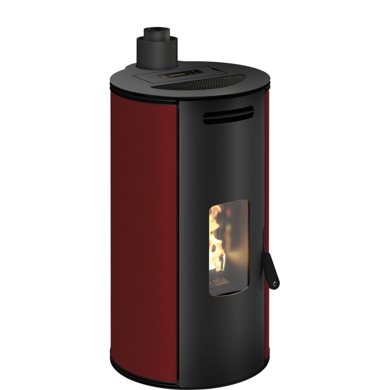 Stufa a pellet ermetica TermoVana Louvre 9 PJ Bordeaux Vintage con scarico superiore Poujoulat, 8,8kW Stufa a pellet ermetica TermoVana Louvre 9 PJ Bordeaux Vintage con scarico superiore Poujoulat, 8,8kW