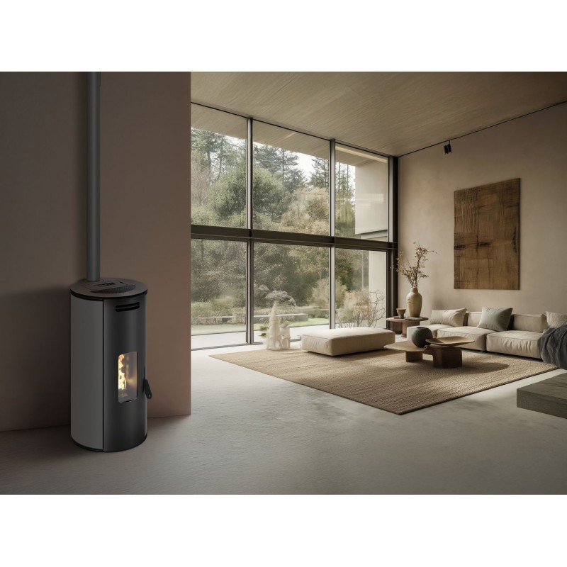 Stufa a pellet ermetica TermoVana Louvre 9 UP Grafite Opaco con sarico superiore, 8,8kW Stufa a pellet ermetica TermoVana Louvre 9 UP Grafite Opaco con sarico superiore, 8,8kW