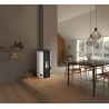 Stufa a pellet ermetica TermoVana Fancy 12 PJ Bianco Opaco canalizzabile con scarico superiore Poujoulat, 11kW Stufa a pellet ermetica TermoVana Fancy 12 PJ Bianco Opaco canalizzabile con scarico superiore Poujoulat, 11kW