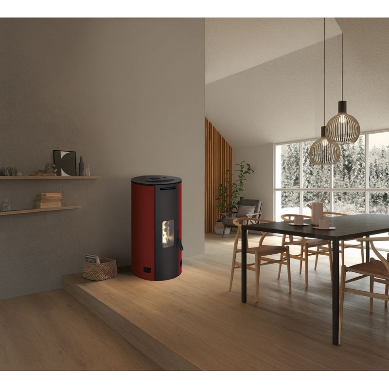 Stufa a pellet ermetica TermoVana Fancy 12 BACK Bordeaux Vintage canalizzabile con scarico posteriore, 11kW Stufa a pellet ermetica TermoVana Fancy 12 BACK Bordeaux Vintage canalizzabile con scarico posteriore, 11kW