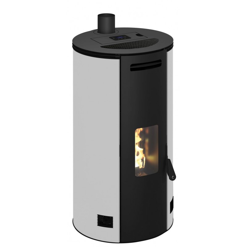 Stufa a pellet ermetica TermoVana Fancy 12 UP Bianco Opaco canalizzabile con scarico superiore, 11kW Stufa a pellet ermetica TermoVana Fancy 12 UP Bianco Opaco canalizzabile con scarico superiore, 11kW