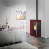Stufa a pellet ermetica TermoVana Fine 14.3 PJ Bordeaux Vintage canalizzabile con scarico superiore, 13kW