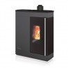 Stufa a pellet ermetica TermoVana Fine 14.3 PJ Grafite Opaco canalizzabile con scarico superiore, 13kW Stufa a pellet ermetica TermoVana Fine 14.3 PJ Grafite Opaco canalizzabile con scarico superiore, 13kW