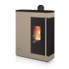 Stufa a pellet ermetica TermoVana Fine 14.3 PJ Tortora Vintage canalizzabile con scarico superiore, 13kW