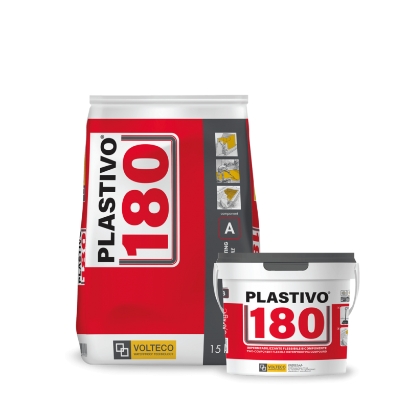 Plastivo Volteco 180 impermeabilizzante flessibile bicomponente (sacco 15 kg + liquido 5 kg) Volteco - 2 Plastivo Volteco 180 impermeabilizzante flessibile bicomponente (sacco 15 kg + liquido 5 kg) Volteco - 2