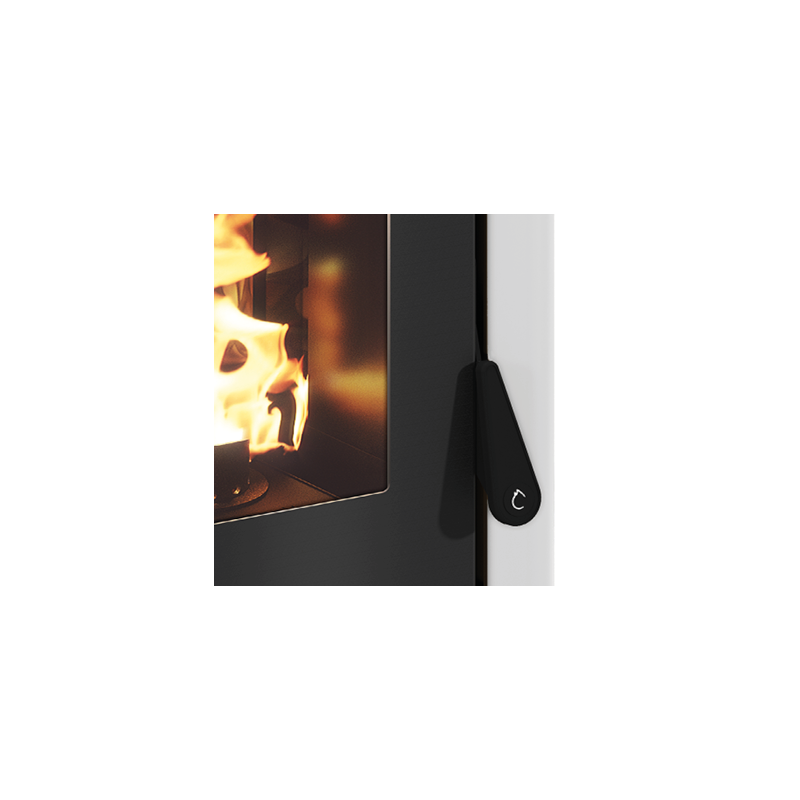 Stufa a pellet ermetica TermoVana Maria 9 BACK Bianco Opaco con uscita fumi posteriore, 8kW Termovana - 4