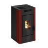 Stufa a pellet ermetica TermoVana Maria 9 BACK Bordeaux Vintage con uscita fumi posteriore, 8kW