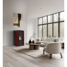 Stufa a pellet ermetica TermoVana Maria 9 BACK Bordeaux Vintage con uscita fumi posteriore, 8kW