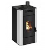 Stufa a pellet ermetica TermoVana Maria 9 UP Bianco Opaco con uscita fumi superiore, 8kW